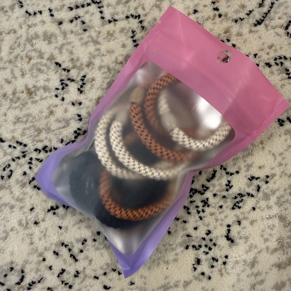 新款高弹皮筋发绳头饰高马尾黑色女发圈12根