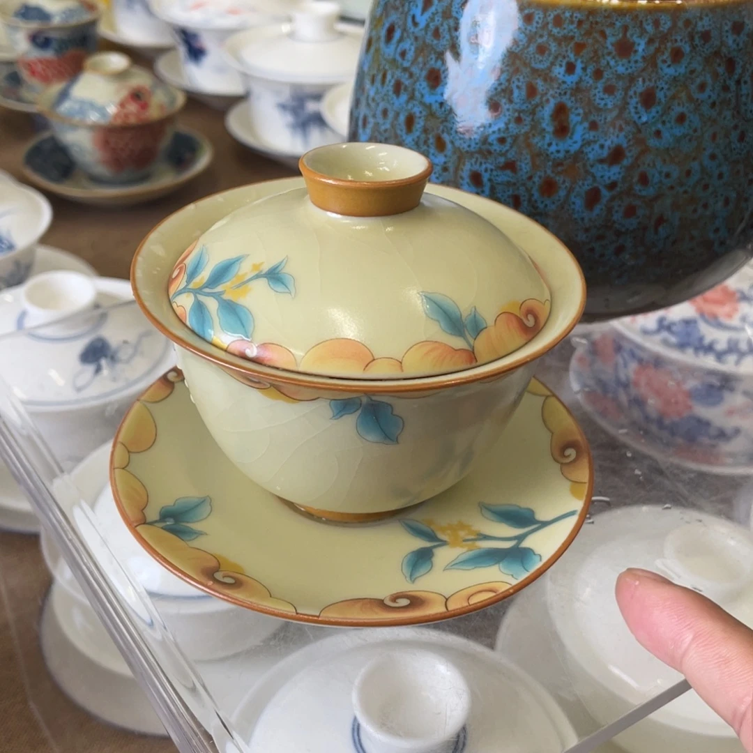 瓷片精品茶具盖碗12345689990