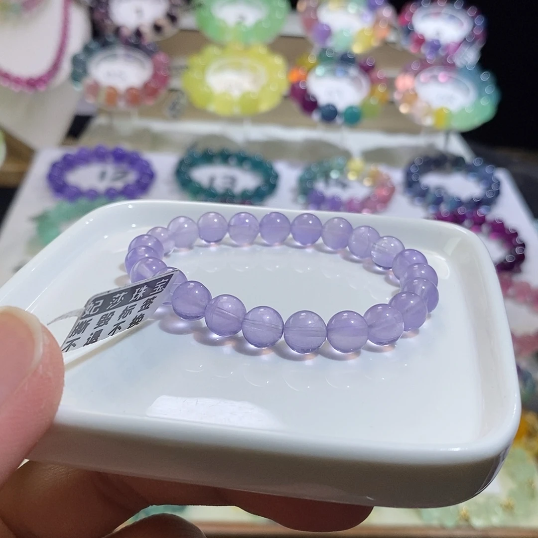 水晶未镶嵌手链紫罗兰单圈8加