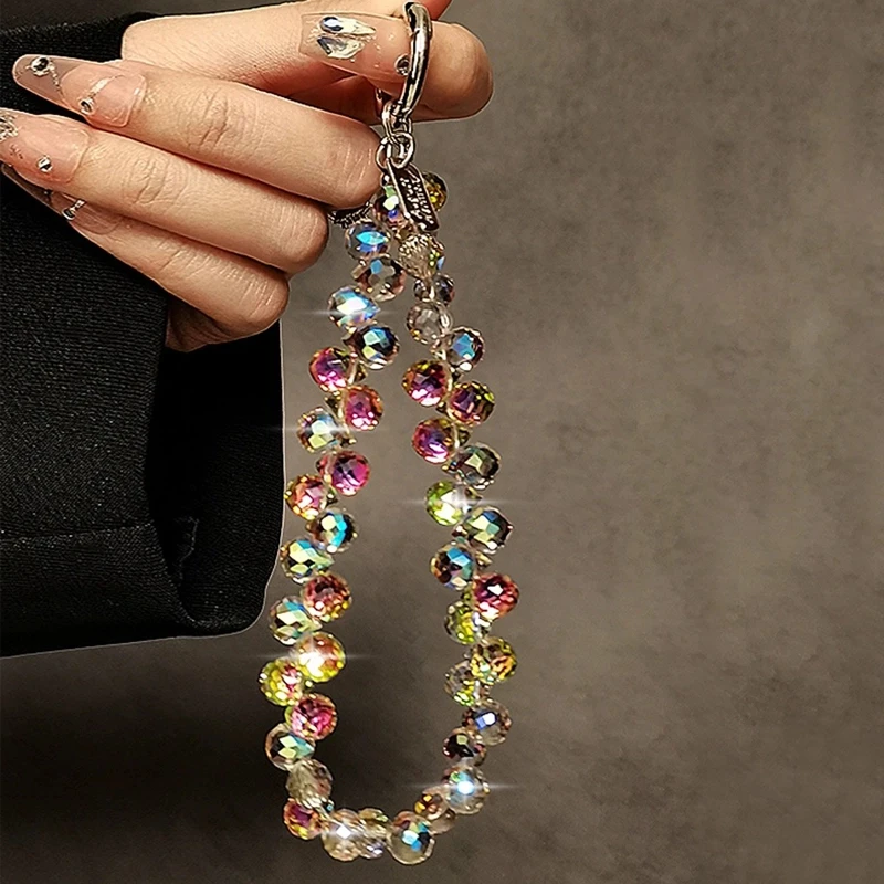 网红奢华高级感水晶珠子手链条手腕挂绳手机壳钥匙扣ccd挂件女款