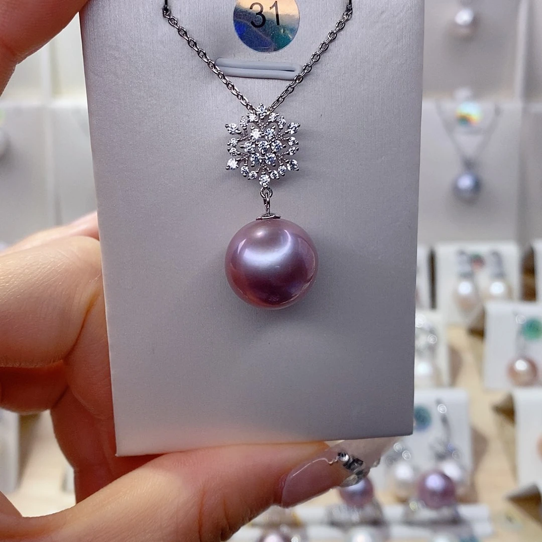 淡水珍珠银S925镶嵌吊坠(赠链)桐