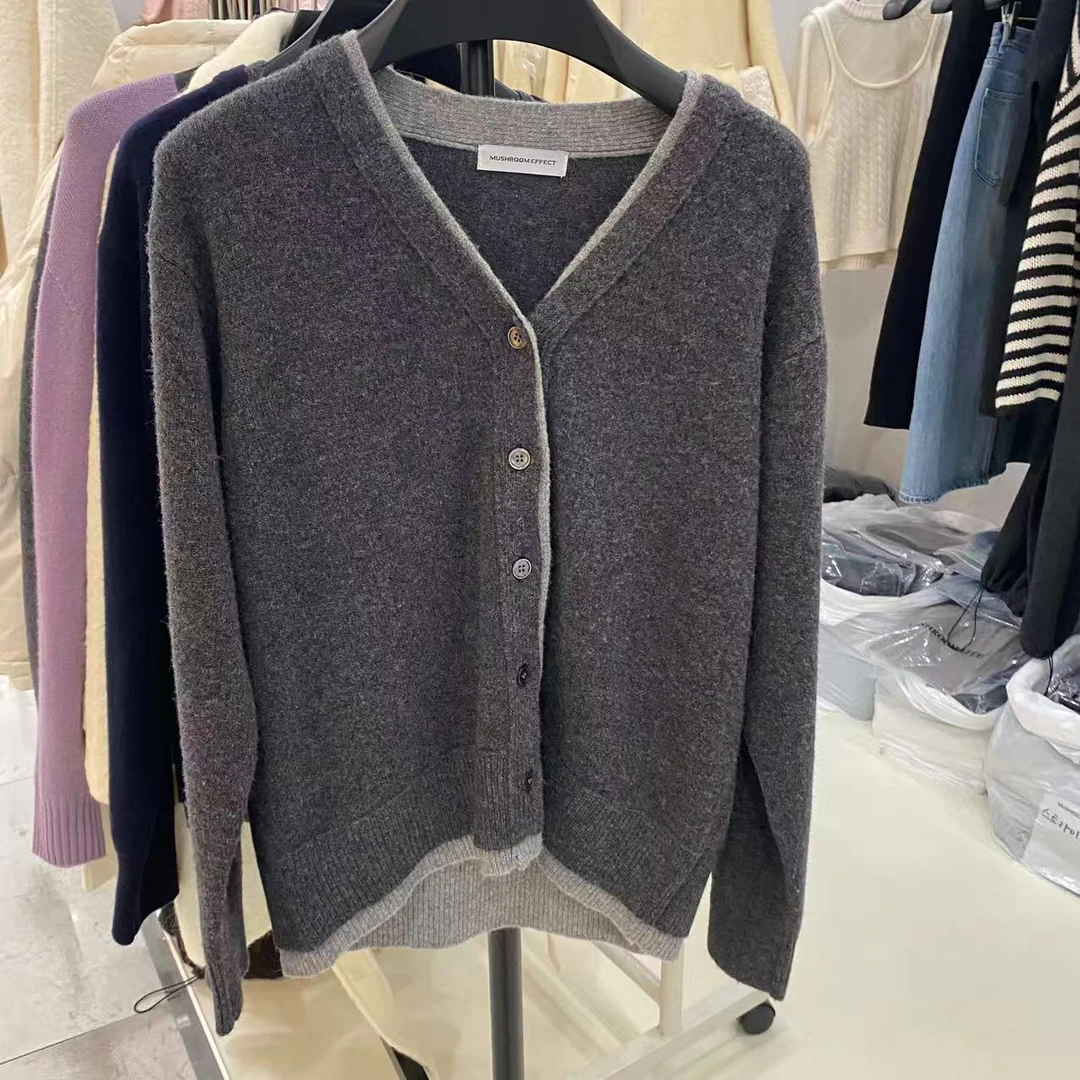 【A2在韩国】东大门女士V领针织开衫《NO退NO换》