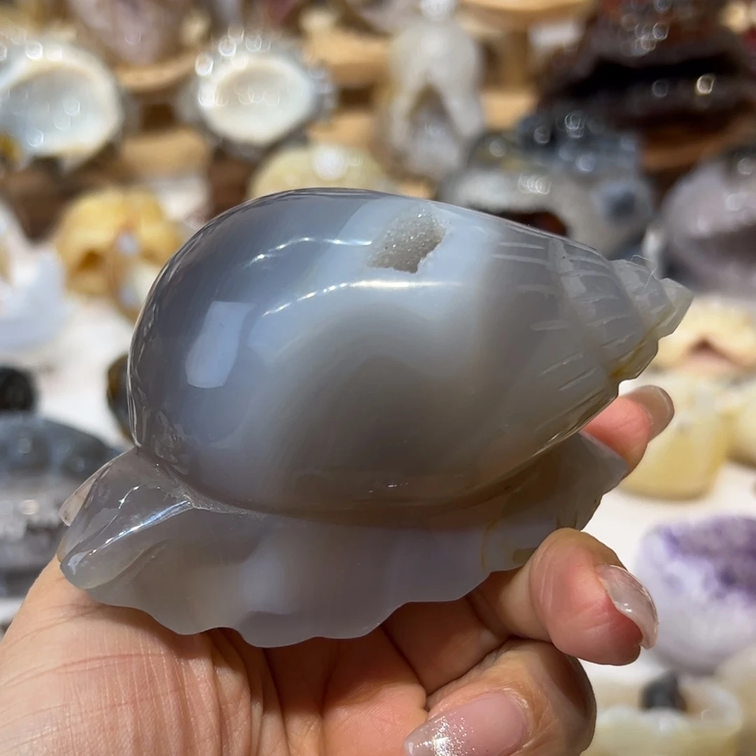 玛瑙/玉髓足铂镶嵌摆件