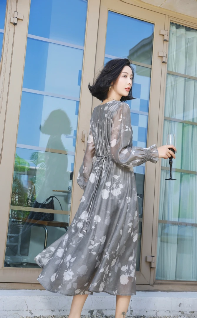 YANGSHANG 日常松紧腰秋季连衣裙薄款FJ2809