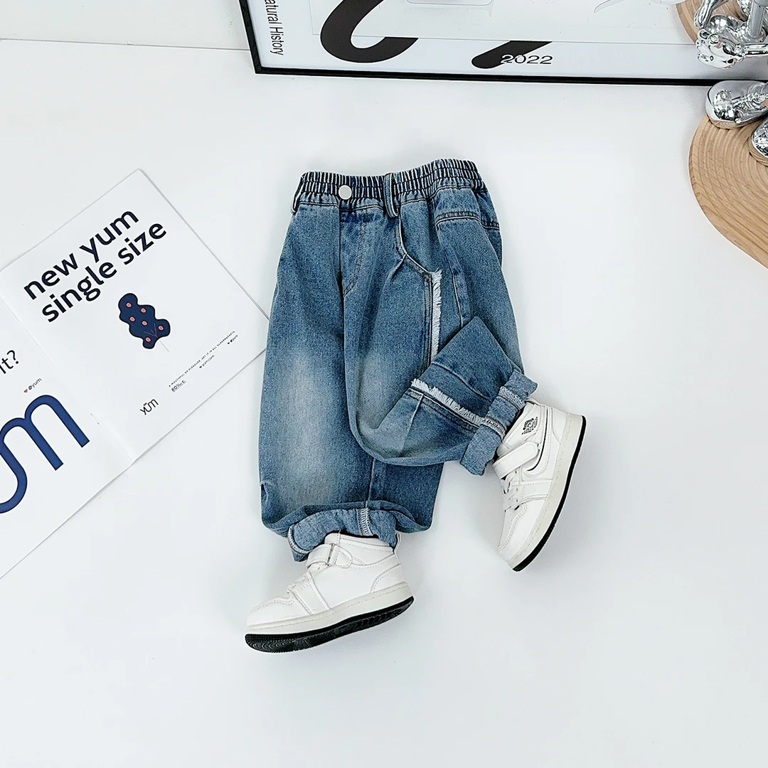 男童裤子春秋款儿童牛仔裤2025新款春装潮 BQ25022Y 悠悠童话童装