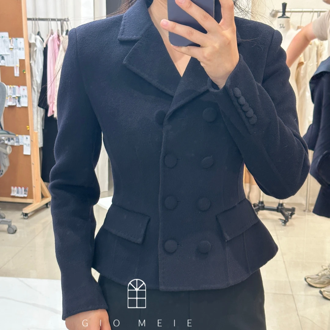 【法兰短款沙漏】小苞米自制羊毛短款西服外套