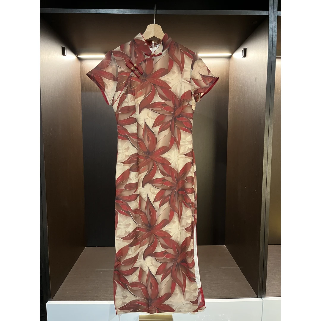 【0129】2024清仓福利旗袍夏季修身显瘦日常中长款时尚气质120CM