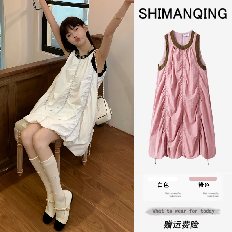 孕妇装2025夏装新款洋气小个子设计感减龄褶皱花苞裙孕妇连衣裙潮