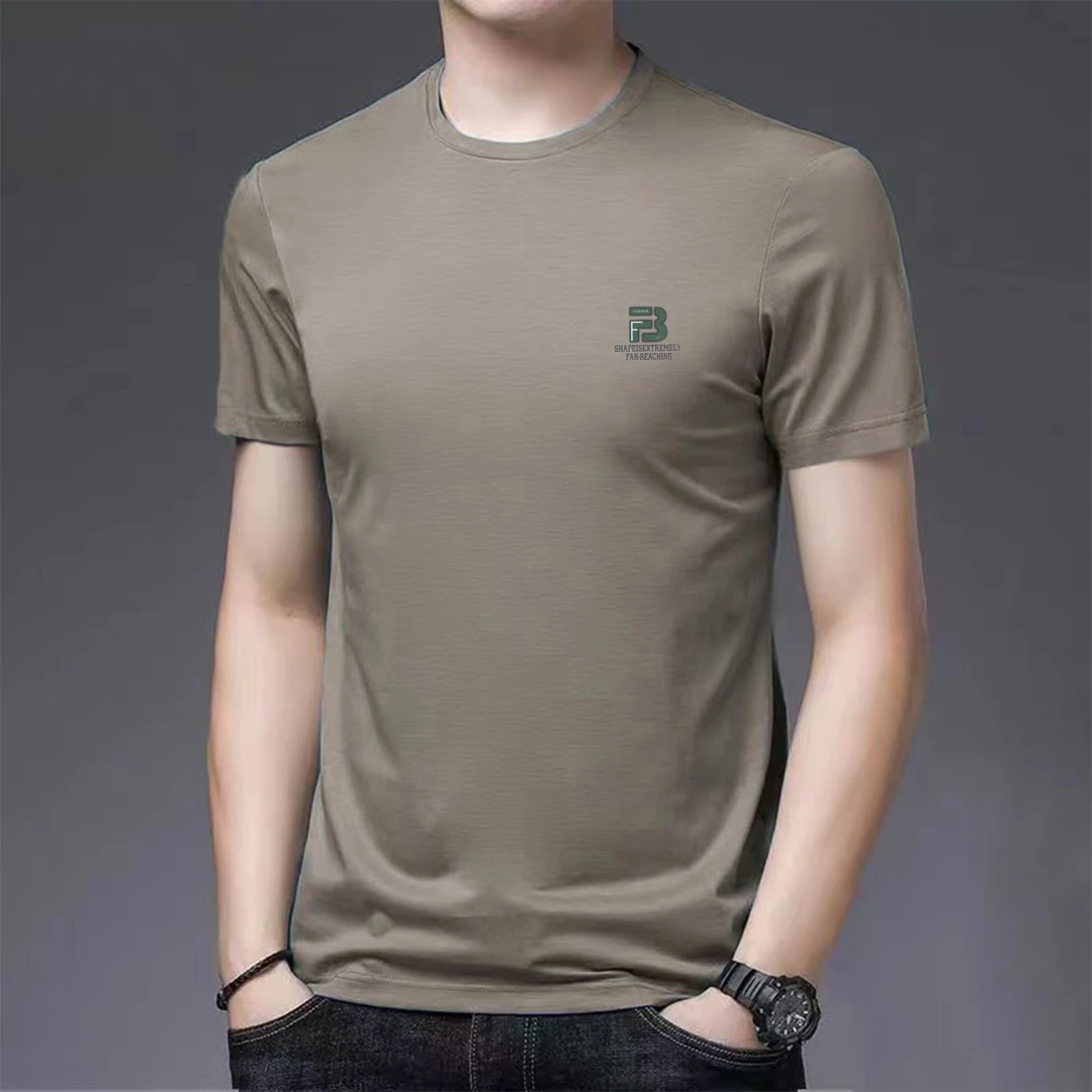 【莱卡冰爽棉】男士圆领短袖T恤柔软细腻透气亲肤冰凉感【胸标F3】