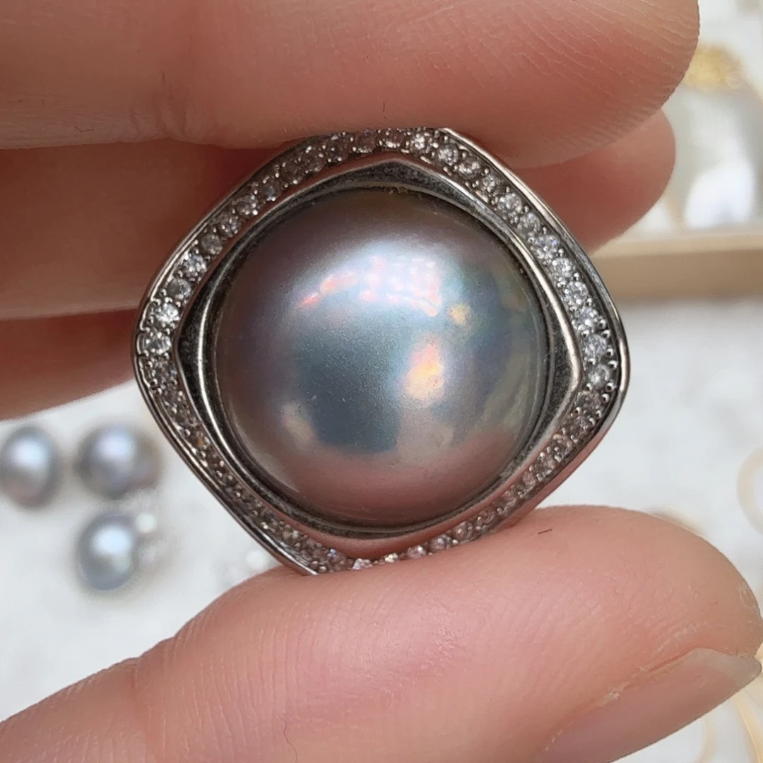 拼合珍珠（马贝珠）颈饰未镶嵌