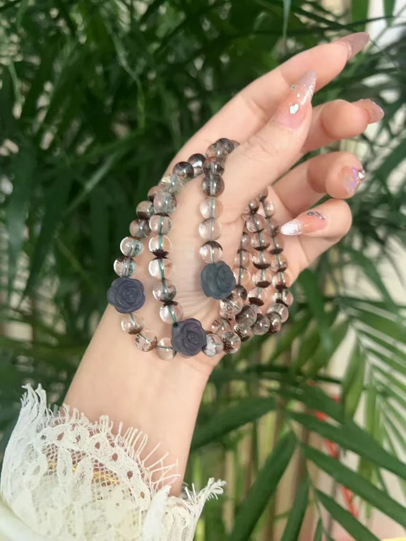 2409251602 WWX 绿幽灵花朵手链 072  （多样性发其一）