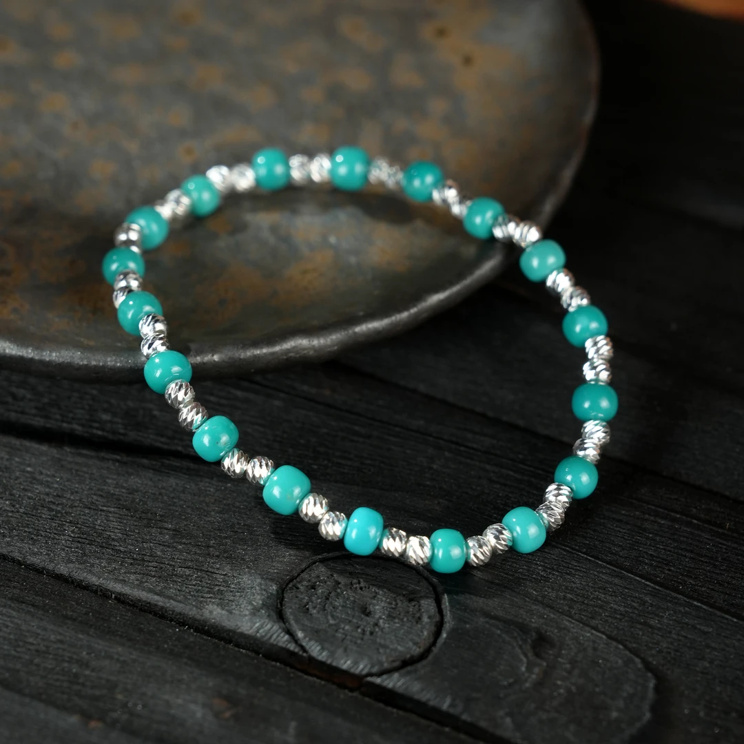 【壹芳珠宝*泡油】绿松满天星老型手串4-5mm（小版）