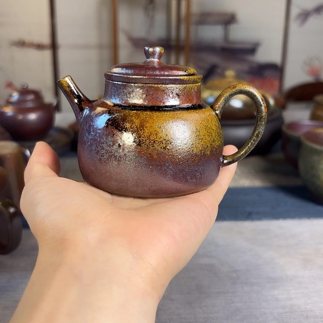 茶壶紫砂柴烧紫砂壶天青言心