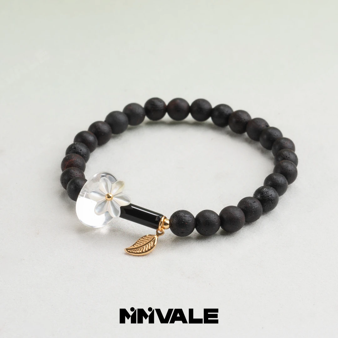 秘密山谷【花柏】原创白水晶随形黑玛瑙降真香手串MMSG8967