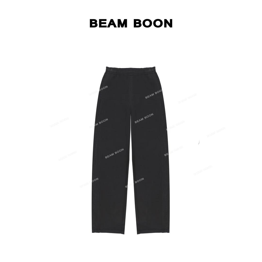 Beam Boon|【花边香蕉裤】江南*垂感柔软挺括侧花边拼接休闲香蕉裤