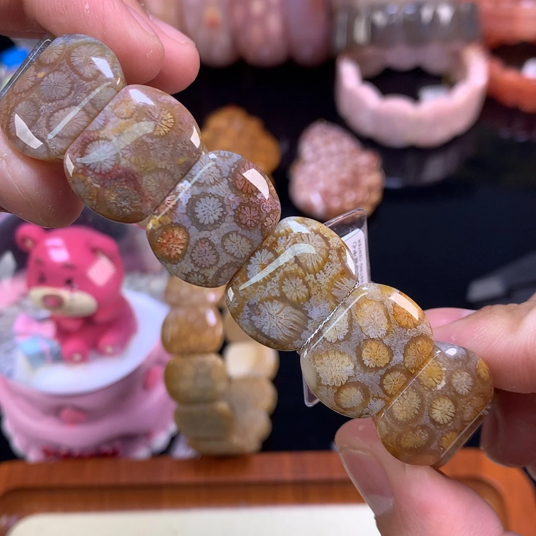 【闪购商品】颈饰未镶嵌硅化珊瑚（珊瑚玉）56号彩皮花花豹纹