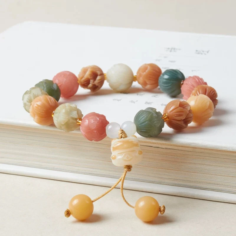 【F40】12mm 多宝莲花单圈手串菩提根手串