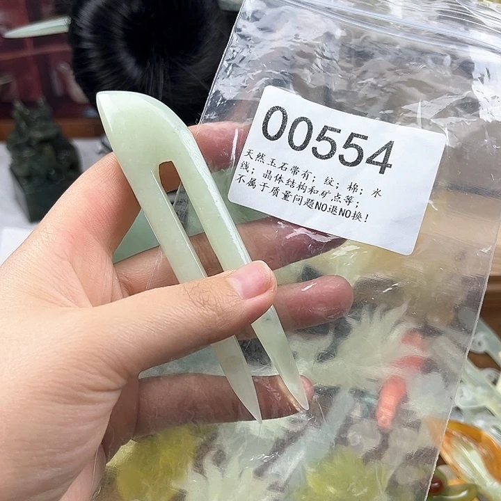 蛇纹石玉发簪合金