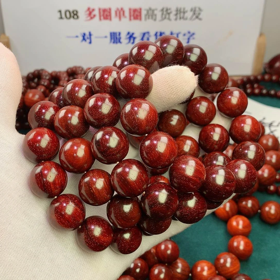 檀香紫檀（小叶紫檀）手串/手链18无胶无油无蜡顶泥