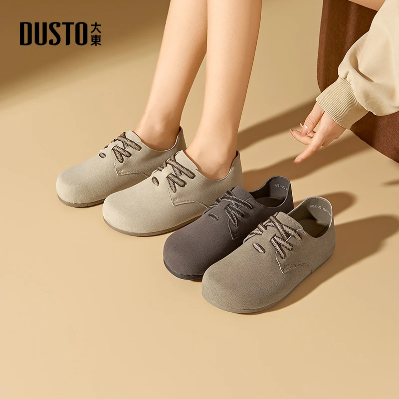 大东女鞋2025春季新款爆款百搭复古勃肯鞋气质平底舒适休闲鞋1145