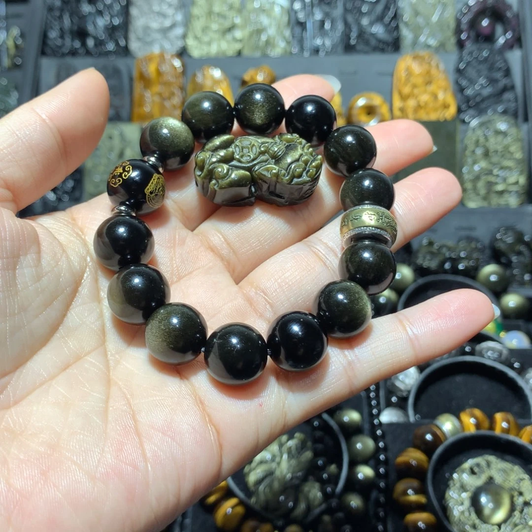 黑曜岩手链未镶嵌༺****