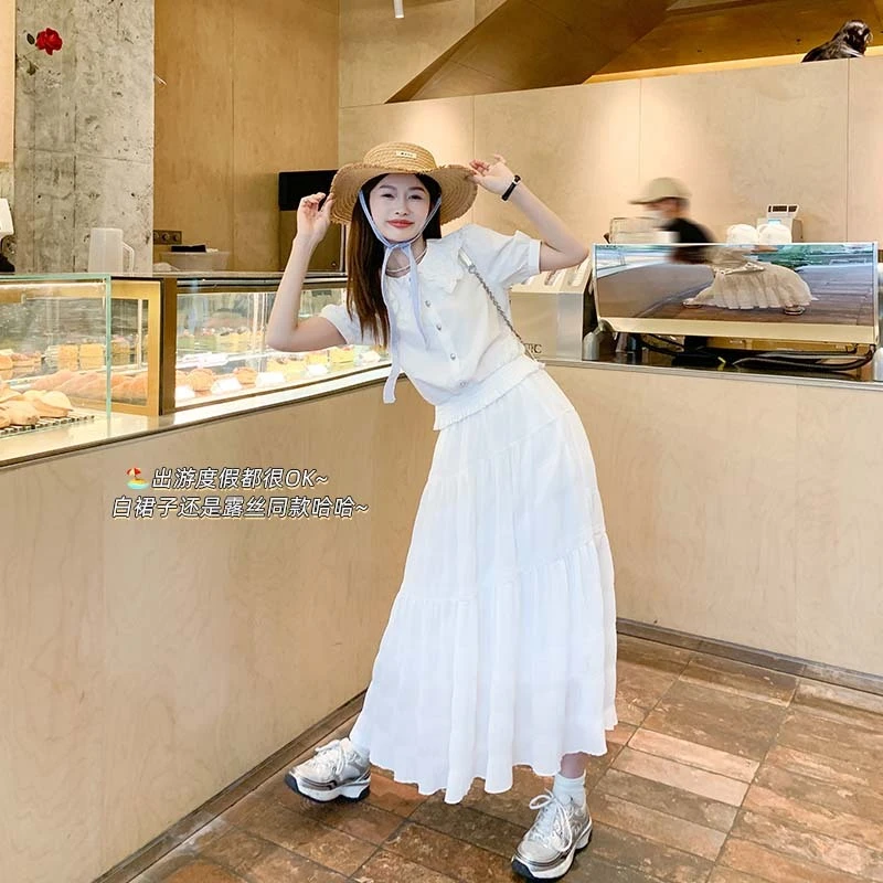 曾小咸 海岛日记 2024春夏款女超好看白色泡泡袖衬衫Z241CQ0390