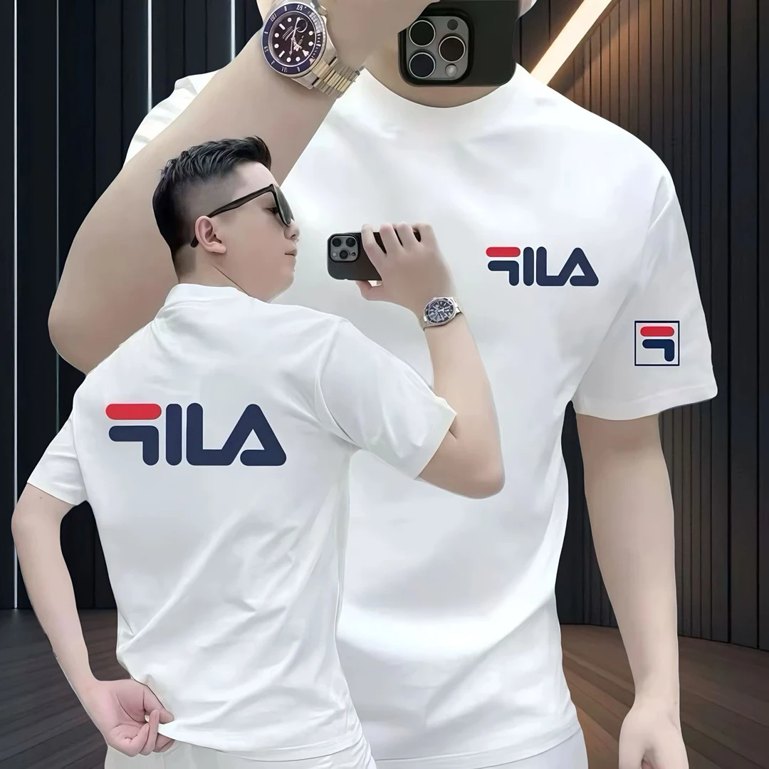 欧洲站时尚夏季新款潮牌男士字母印花短袖修身t恤男潮欧货2025年