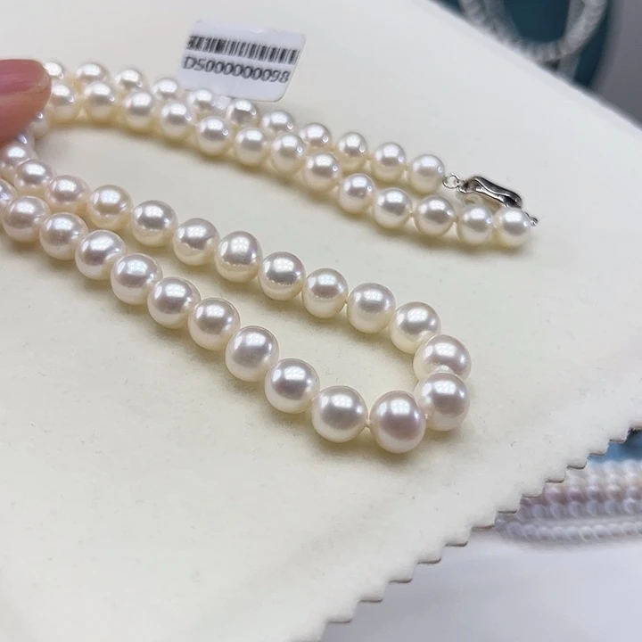 颈饰银S925镶嵌淡水珍珠➕8高品极光炫彩