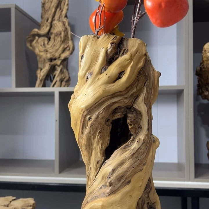 木石榴木原木花瓶摆件