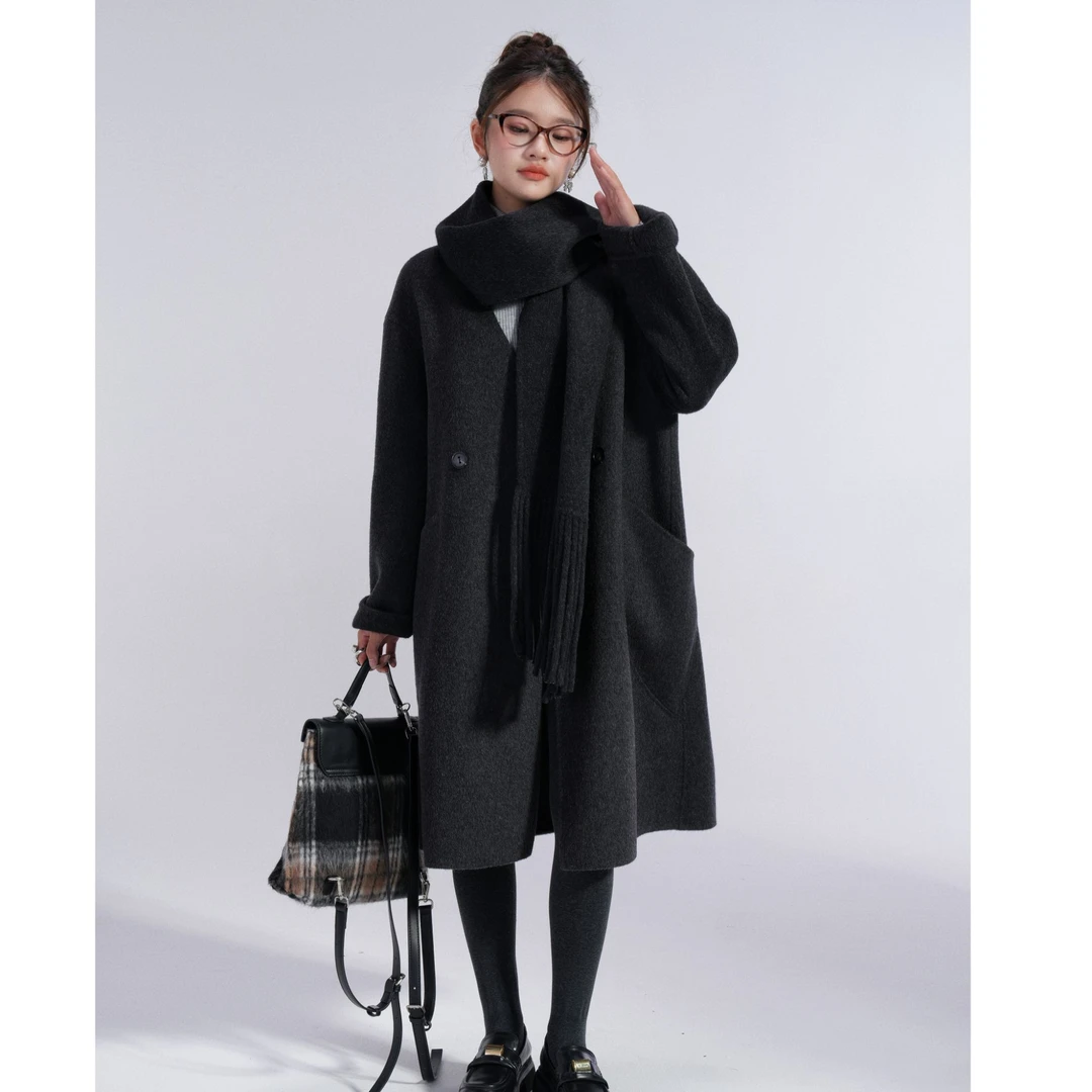 暖茶栀子/CO&SHENG重生小个子女秋冬呢子大衣气质洋气时尚休闲