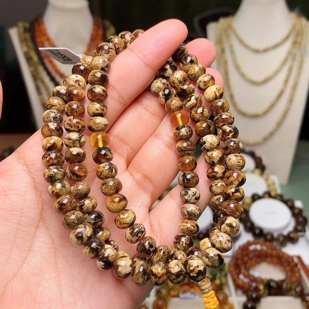 琥珀未镶嵌裸石妖花8-590