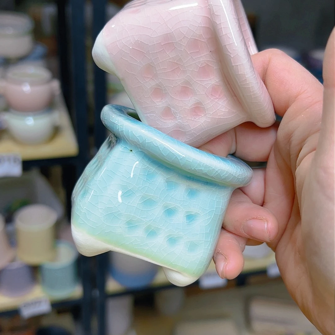 红陶陶瓷花盆当场12包邮