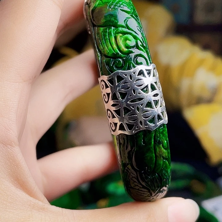 翡翠银S925镶嵌颈饰多样性57.6