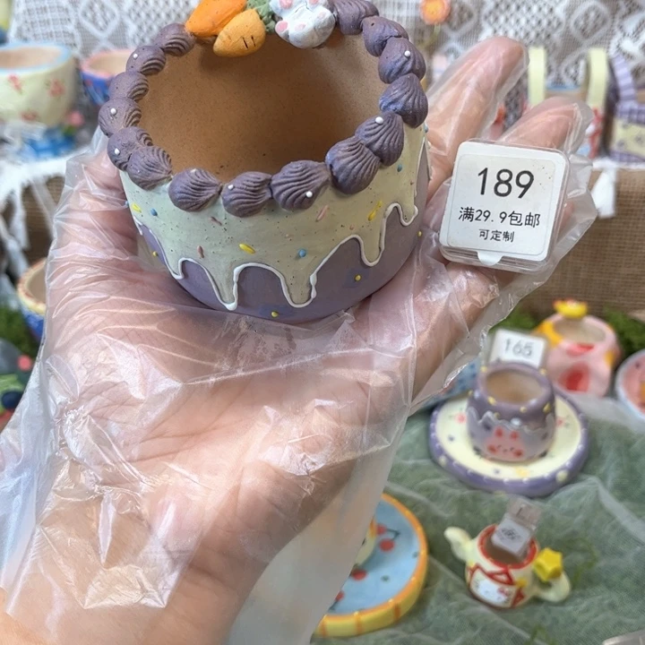 今***么189蛋糕花盆手绘花盆