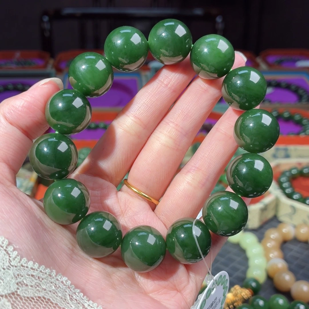 适***存和田玉（碧玉）未镶嵌手串