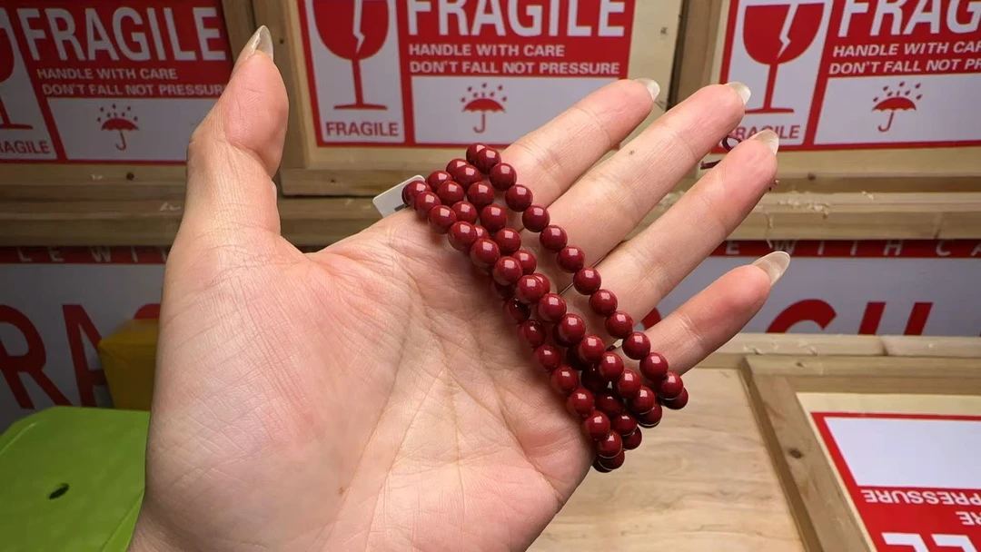 天然辰砂天然辰砂A677 精品朱砂手串（礼盒）
