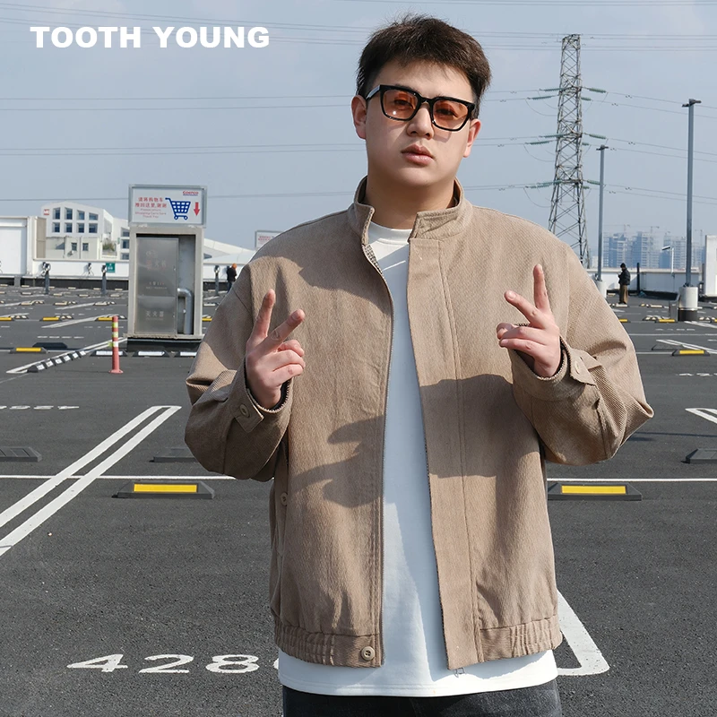 TOOTH YOUNG 【郑大钱】春季立领简约男士宽松大码休闲外套
