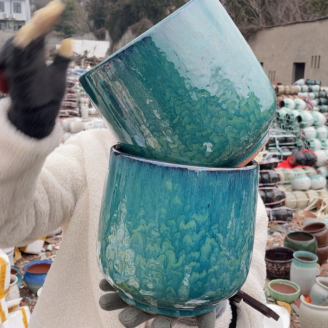 红陶王嫂花盆0212-b238