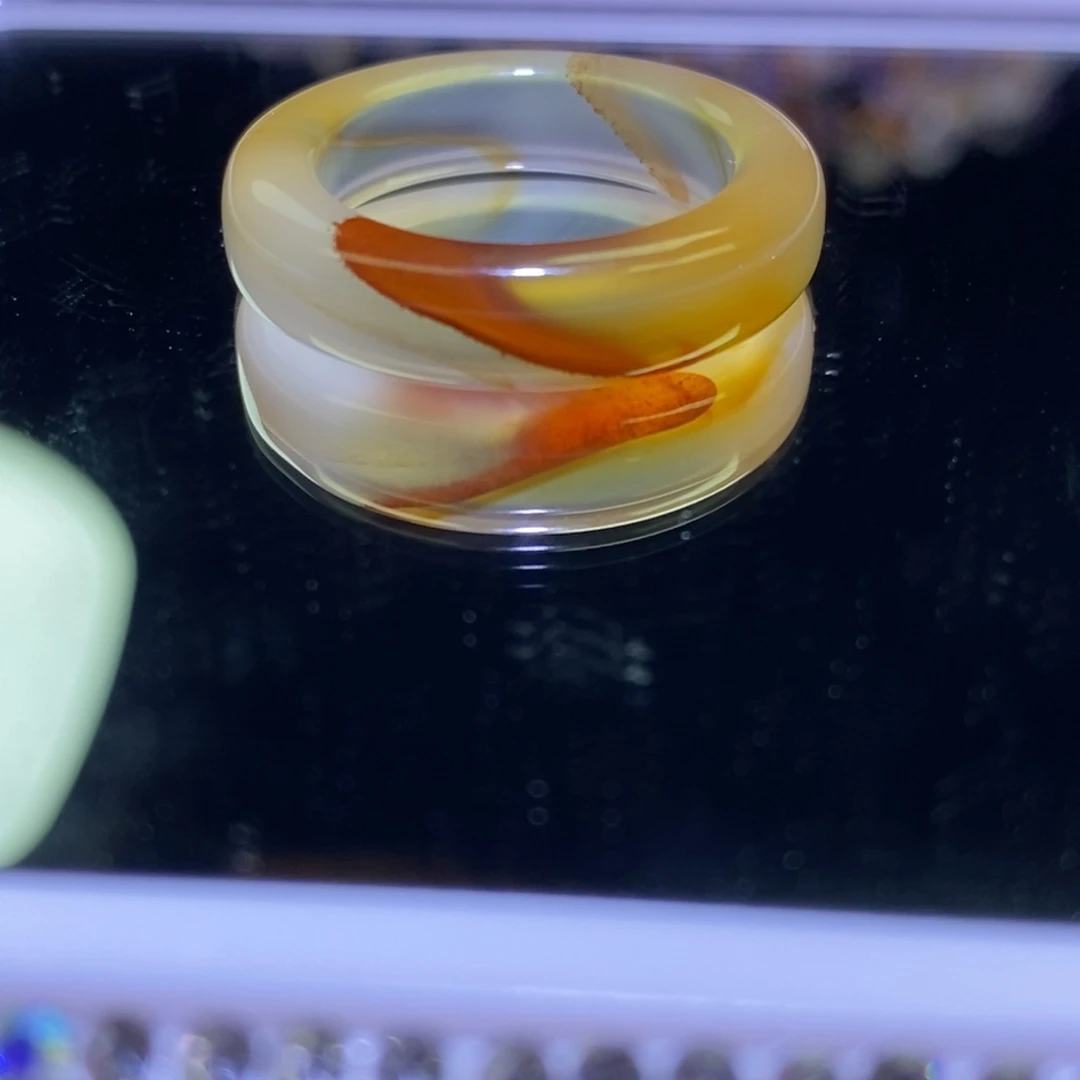 玛瑙/玉髓未镶嵌戒指港码20，内径19圈口直切