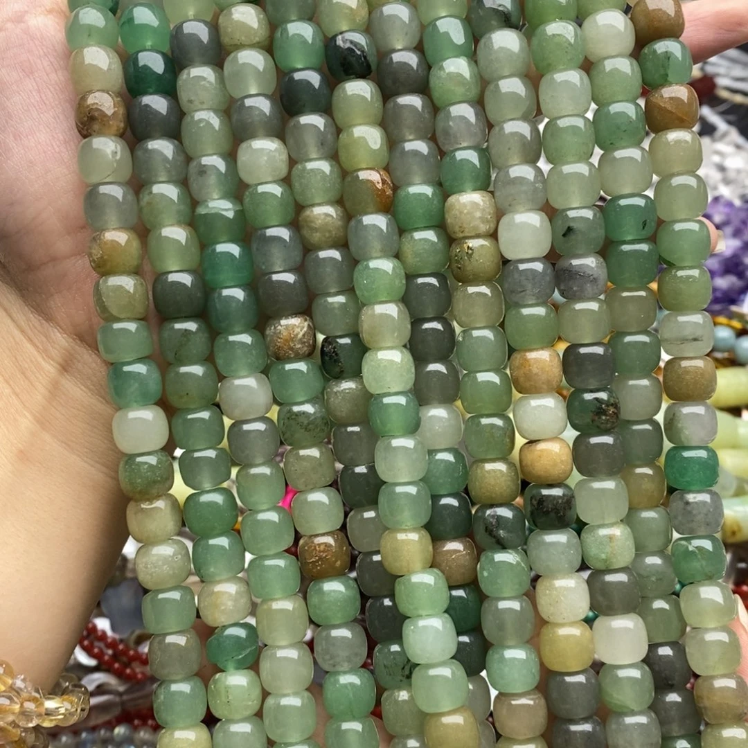 玛瑙/玉髓未镶嵌珠宝半成品有瑕天然绿东岭玉苹果珠10mm