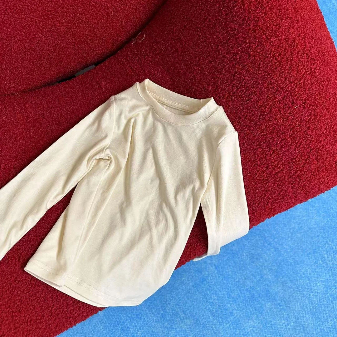 丸子十【YS】韩版百搭软糯舒适亲肤纯色T恤（秋款）WZJ-0001