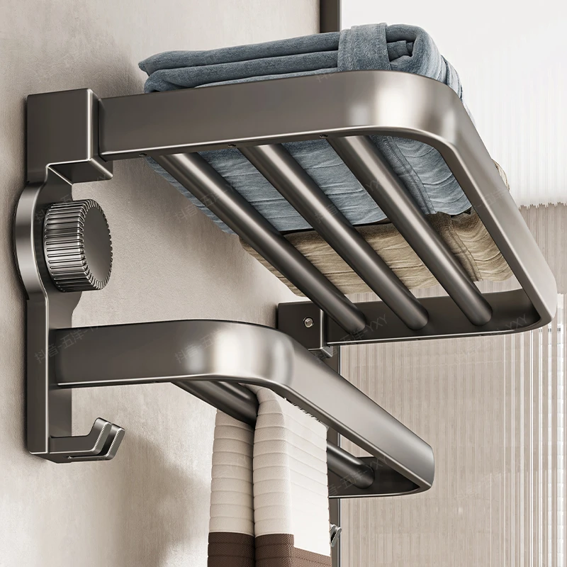浴室吸盘置物架卫生间浴巾架厕所太空铝毛巾架大全免打孔2025新款