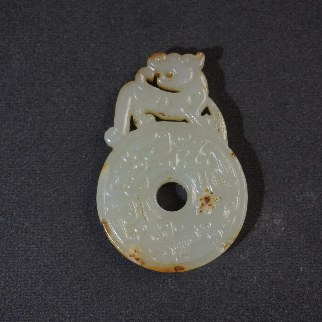 SE487 清 和田玉出廓玉璧