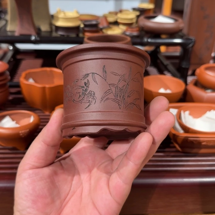靖***律紫砂花盆原矿紫泥