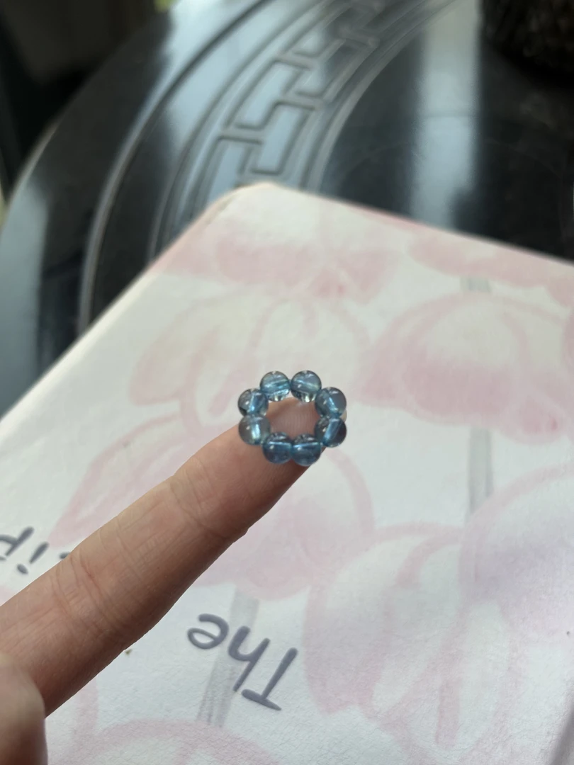 露思同款搭配跑环浅蓝色魔鬼蓝手工diy流行迷你圈