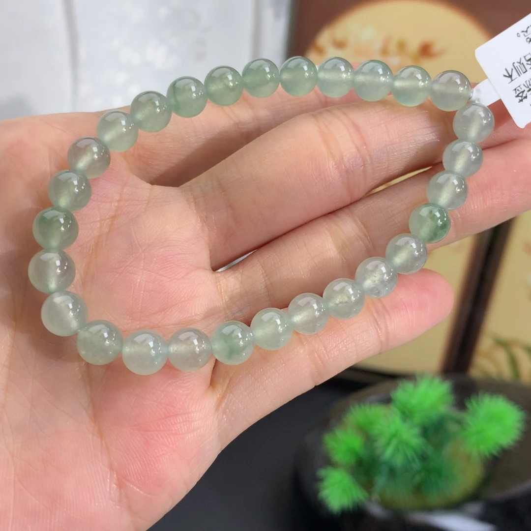 翡翠未镶嵌手串卡6.4冰种晴手串