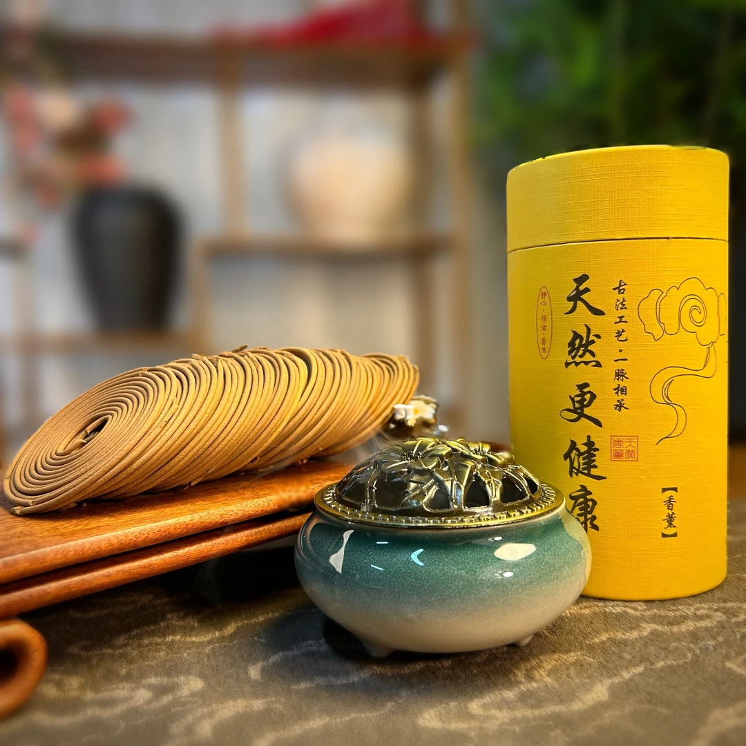 盘香手工檀香艾草香家用熏香卧室持久留香除异味手工盘香香薰