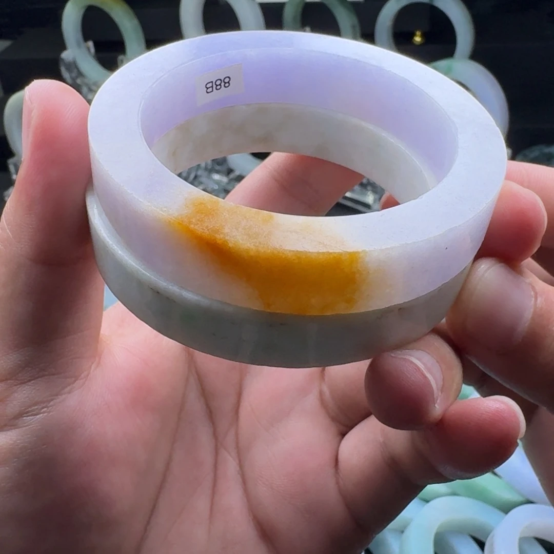 未镶嵌手镯定制翡翠冰胶紫罗兰黄翡特色