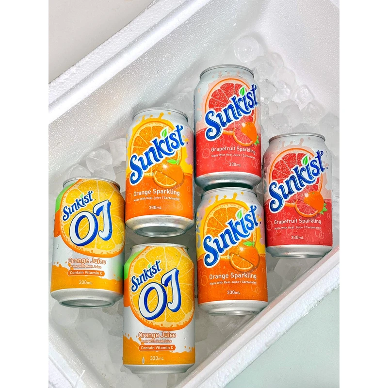 进口sunkist/夏季碳酸汽水新奇士港版葡萄柚果汁汽水高颜值饮品