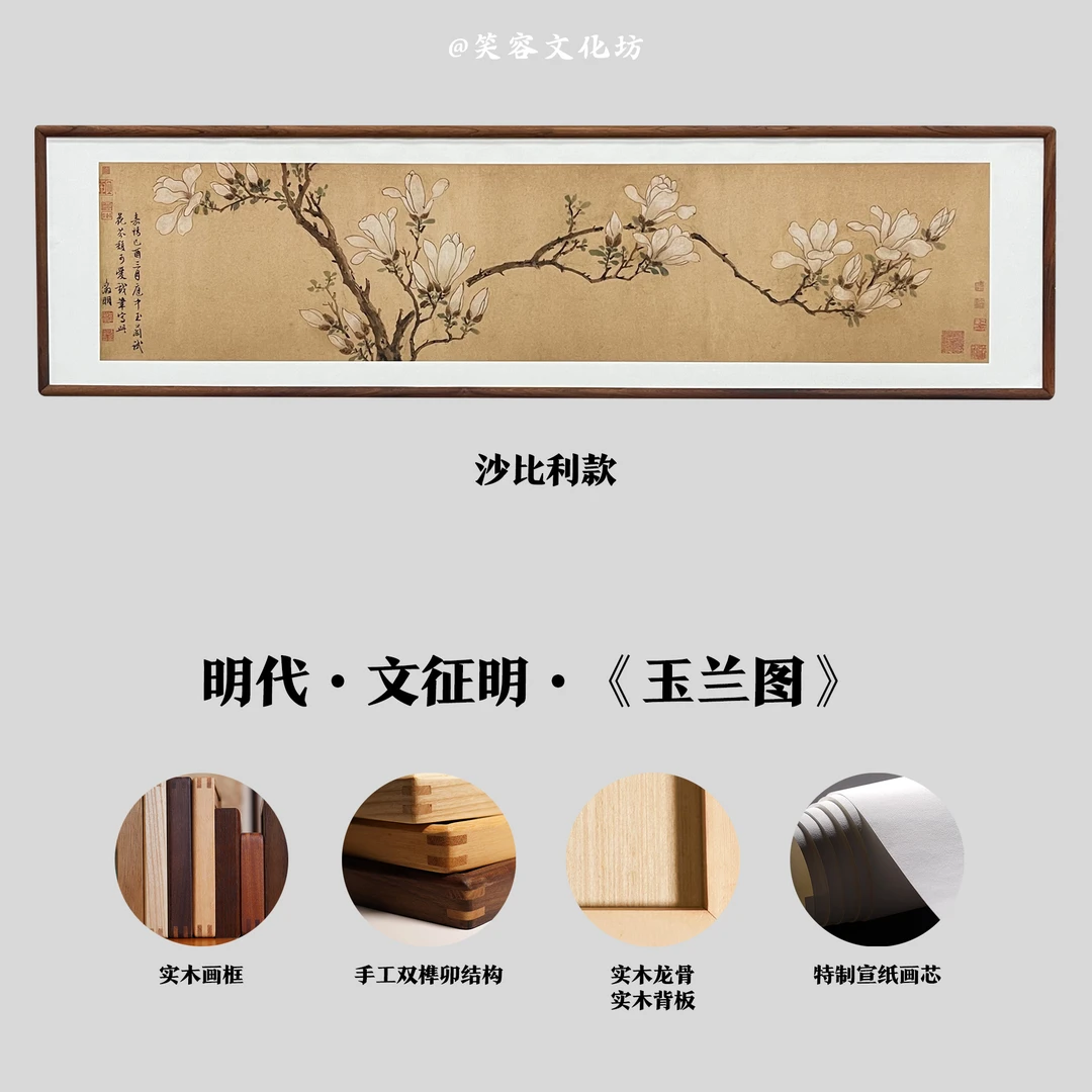 玉兰图客厅沙发背景墙书房茶室挂画餐厅墙壁挂画国画花鸟画